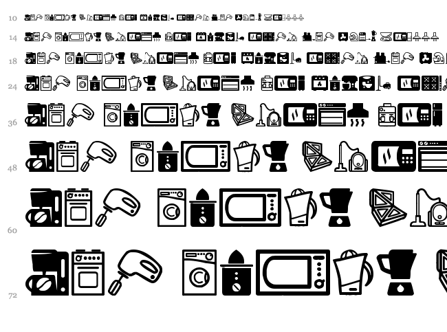 Home Appliances font waterfall